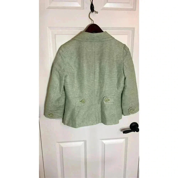 Halogen Womens Sage Green Linen Blend Lined Two Button Blazer Jacket Size Medium - Picture 6 of 13